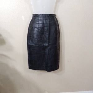 Glen Wood Black Pencil Leather Skirt   Size 3